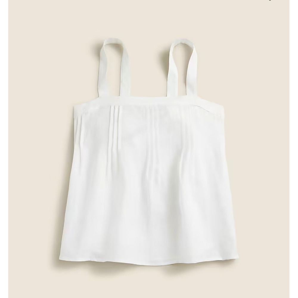 NWT J. Crew Sz L Bow-back linen top in White $79.50